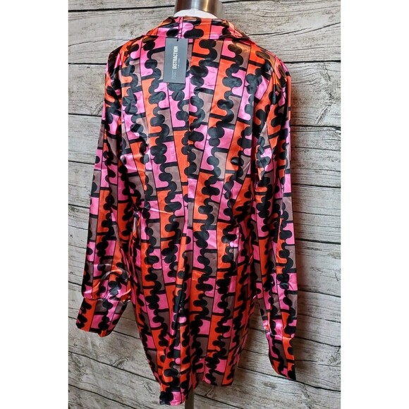 First Distraction The Label Shirt Dress In Multi Retro Print Size 8 NWT - Picture 6 of 11